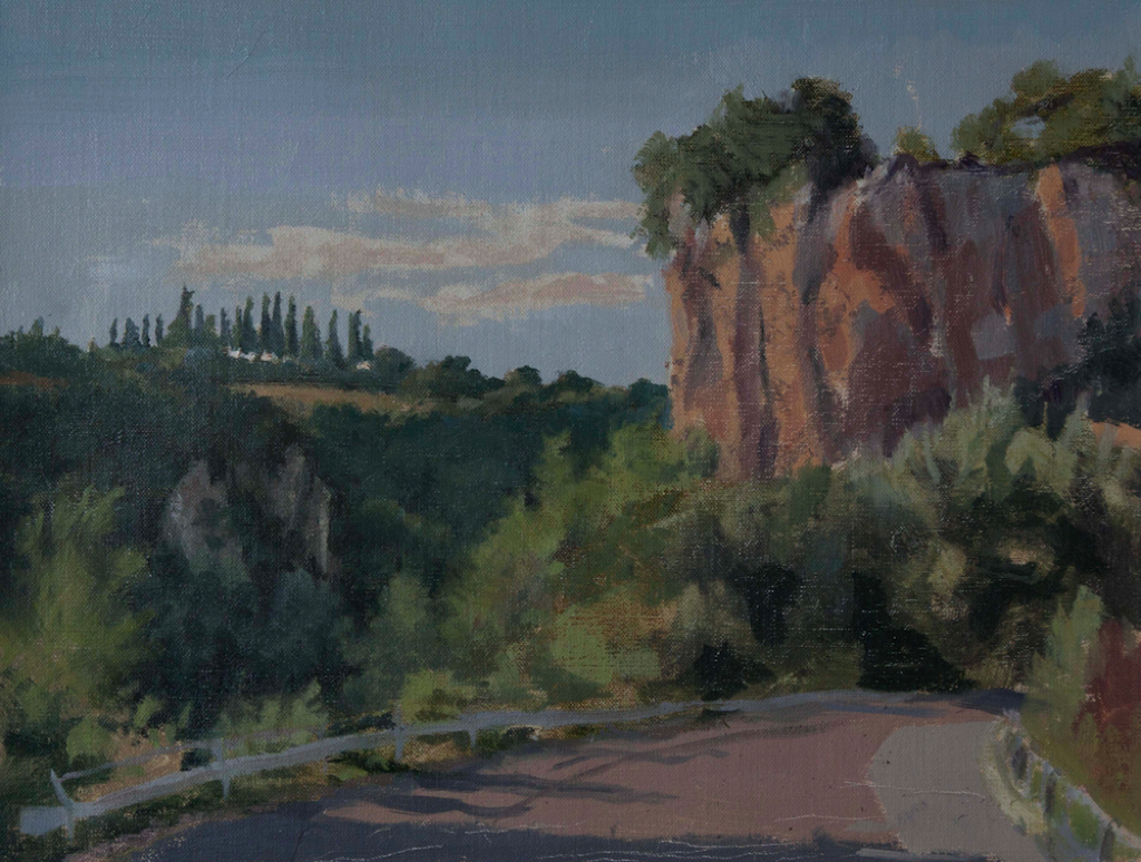 plein air oil painting Civita Castellana Italy